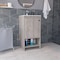 Tuhome Jane Bathroom Vanity, Single Door Cabinet, Two Shelves, Light Gray MLZ7132 - alternate 6
